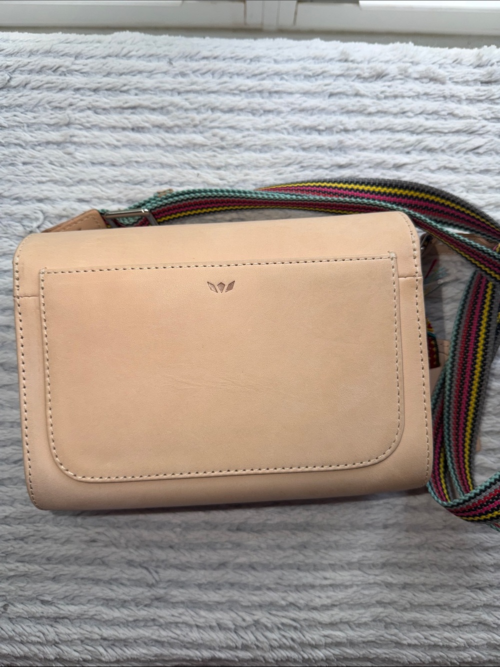 Consuela Diego OnThe Town Leather Crossbody with Bright Multicolor Woven Strap - Picture 2 of 6
